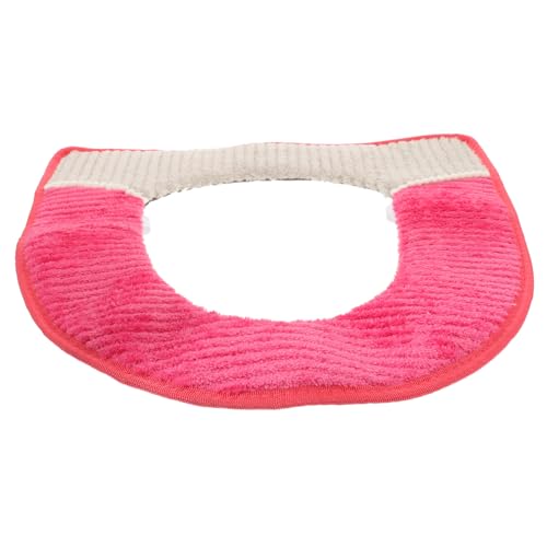 BRIGHTFUFU Toilet Seat Cover Warmer Cozy Corduroy Stripe Waterproof Thickened Seat Pad Heated for Winter Random Color
