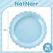 NatNarr 30 Stück Hellblaue Pappteller, 9 Inch Einweg Party Pappteller mit Wellenschliff, Babyblau Dessertteller für Geburtstag, Babyparty, Hochzeit
