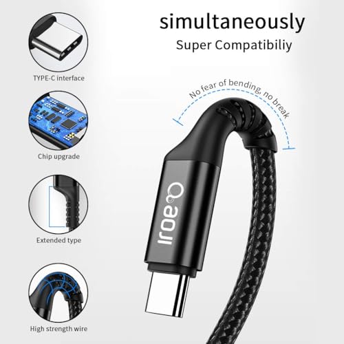 Image of Unbreakable 3A Fast Charging Coil Braided USB to Type C Cable for Smartphones, Tablets & other Type C devices, 480Mbps Data Sync, Car Home & office Use (Black) - 1m