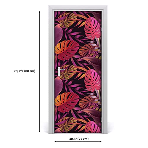 Décoration imperméable pour la porte jungle orange 77x200 moderne - 3