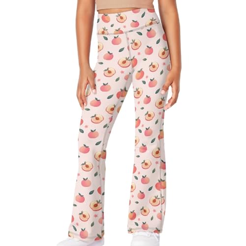Peach Girls Workout Leggings Comfortable Flared Leggings for Girls Teens Kids3