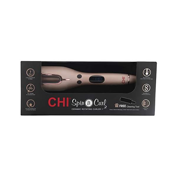 CHI-Spin-N-Curl-Special-Edition-Rose-Gold-Hair-Curler-1-Ideal-for-Shoulder-Length-Hair-between-6-16-inches CHI Spin N Curl, Curling Iron For Healthy & Shiny Effortless Curls & Waves, Provides Preset Temperature Settings For Each Hair Texture, Rose Gold