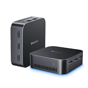 Blackview Mini PC MP80 Intel 12ª Geração 16GB 512GB M.2 SSD Windows 11 Pro Dual LAN 3 HDMI 4K UHD