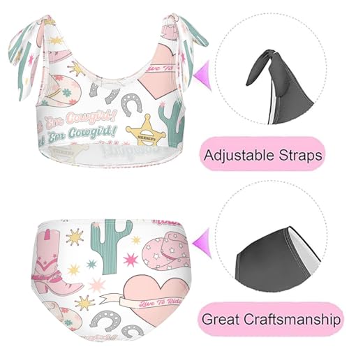 Image of QUGRL Girls Swimsuit Two Piece Swimwear Bathing Suit for Girls Tankini Bikini Set Size 3-12T