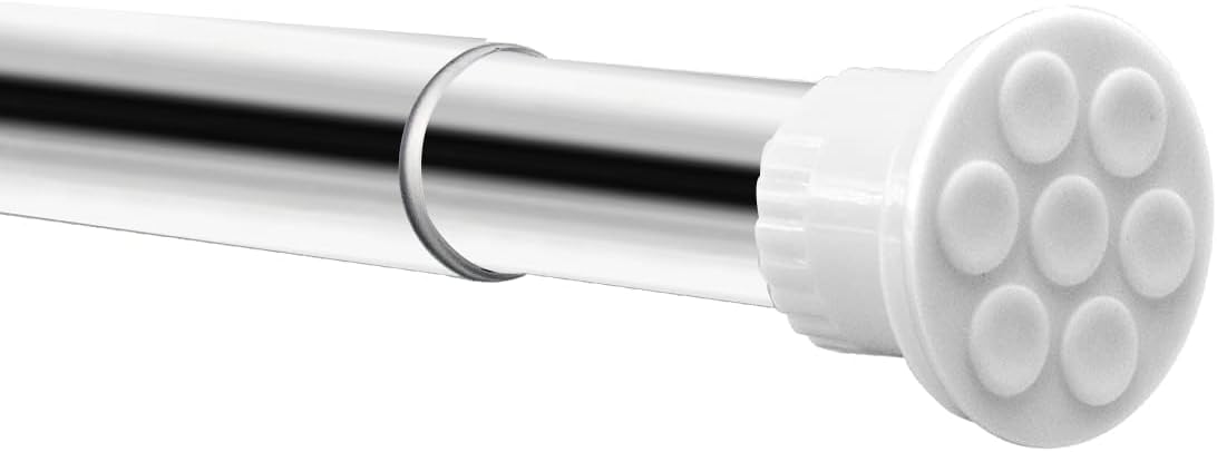 Room Divider Curtain Rod 43-122 inch,Adjustable Shower Curtain Rods,No Drilling,Closet Telescopic Poles,Expandable Balcony Tension Pole,white