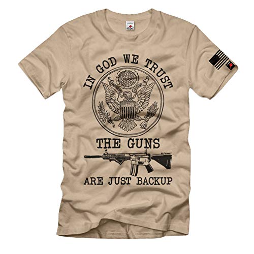 T-shirt USA Gun beige motif fusil AR15 l'article idéal pour les fans de tir