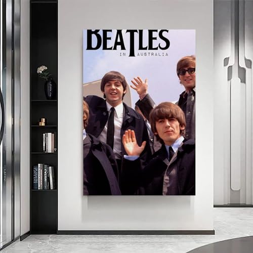 YBRAVO Poster vintage des Beatles sur toile – Impression d’art moderne pour chambre à coucher – 30 x 45 cm - Les Beatles, Paul McCartney, John Lennon, RIngo Starr, George Harrison YBRAVO Poster vintage des Beatles sur toile - Impression d'art moderne pour chambre à coucher - 30 x 45 cm – Image 8
