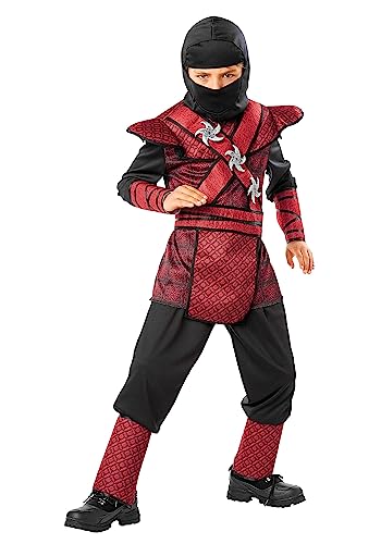 Disfraz de Ninja Rojo para Niños con Capucha y Armadura