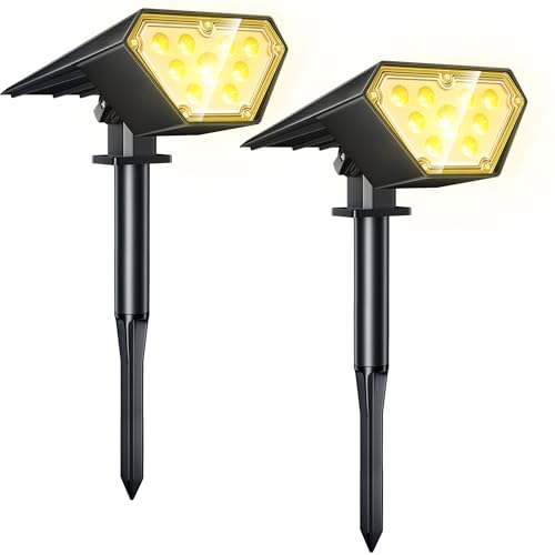 NFESOLAR ソーラー ガーデンライト スポットライト ソーラーライト屋外 庭園照明 明暗センサー 自動点灯/消灯 2200mAh大容量 IP67防水 防犯 防災 夜間自動点灯/昼間自動消灯 地中埋込型 パス 芝生/車道/壁掛け/歩道/植木/玄関先 ライトアップ アウトドア スポット