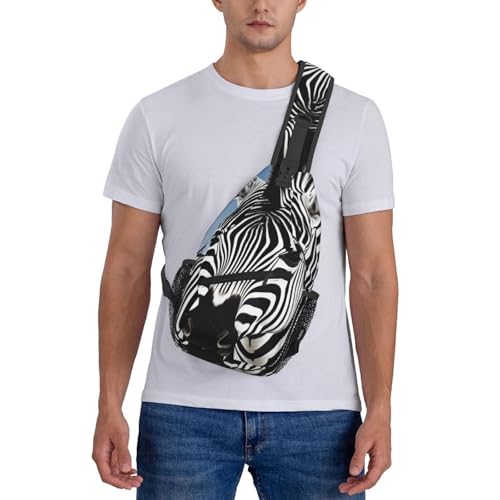 Man's Cross Chest Bag Diagonally Sling Backpack Shoulder Bag Zebra miniatura 7