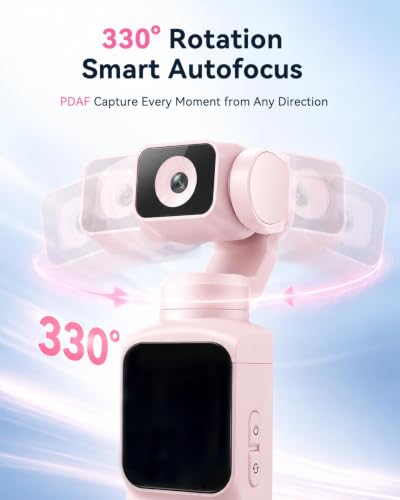 Image of 4K Vlogging Camera, Pocket Camera for Beginners | PDAF Autofocus, 330 AI Face Tracking, EIS Anti-Shake, Lightweight, WiFi App Control, Webcam Function, Touchscreen (BLUSHPINK)