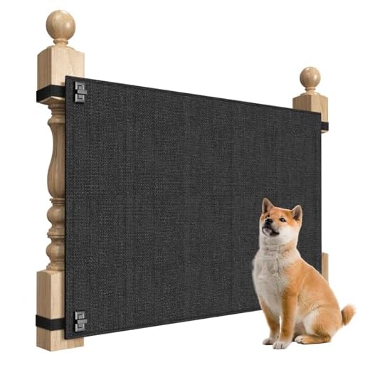 Baby Fabric Gate for Stairs Banisters - Dog and Pet Safety Barrier Gates for Stairway - No Drill Banister to Banister Baby Kids Gates for Stairs (Dark Gray, Wide 40" to 48" Height 34")