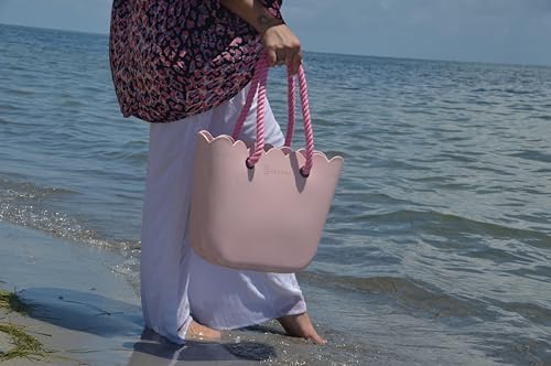 Image of Rubber tote bag for women lightweight | EVA beach bag waterproof | Inner bag |Three pairs of handles