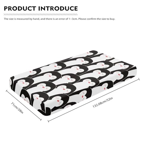 Image of Cute Penguins Fitted Crib Sheet Penguin Cartoon Baby Crib Sheet Fit Standard Crib and Toddler Mattress,Crib Mattress Sheets for Boys Girls 28 inchx52 inch