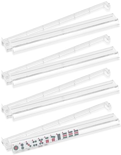 Set de 4 soportes de Mahjong de plástico transparente