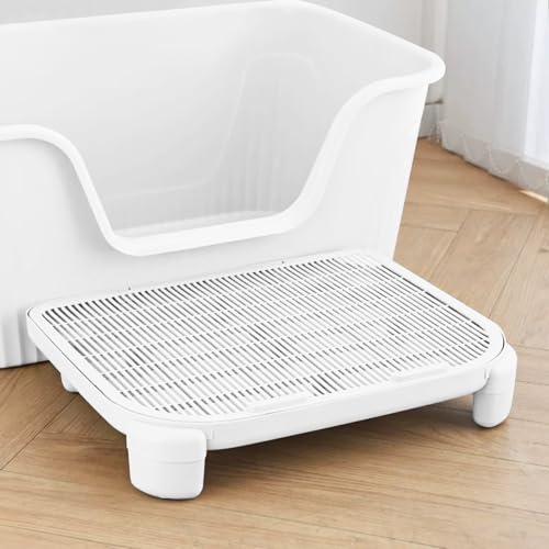 Image of Cat Litter Mat Litter Trapping Mat,19.69 inchX15.95 inchX3.54 inchLitter Box Mat,Waterproof Cat Mats for Litter Large,Easy Clean,Non-Slip Litter Mat for Cat,Urine-Proof Kitty Litter Catcher Mat,Washable (White)