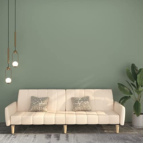 Gecheer Sofá Cama de 2 plazas Sofá Cama Convertible Moderno con Respaldo Ajustable Sofá de Salón Oficina Sofá Cama Chaise Longue Tela Crema Cover