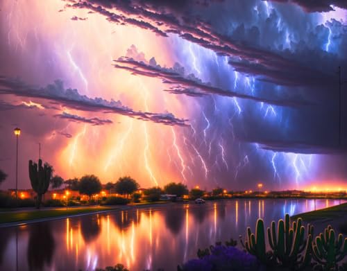 Poster orage d'été Tucson HMFMWYFI toile sans cadre 50x70 cm