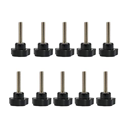Nxtop 10PCS (m8x40-10pc Thread Clamping Knob Black Plastic Hand Knob Star Shape Screw on Knob for Machine Tools)