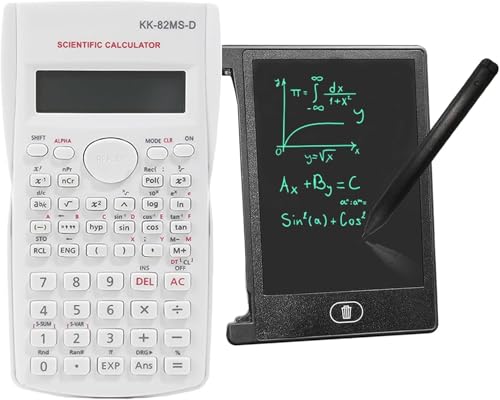KK-82MS-B/KK-82MS-D - Calculadora portátil con 4,4 pulgadas LCD desrasable Tablet, portátil profesional Calculadora portátil para oficina, School(White)