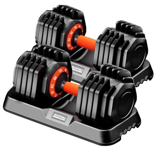 Image of Adjustable Dumbbell Set, 10-in-1 25LB /50LB /90LB Ajustable Dumbbells with Safe Locking System, Enclosed Storage Tray, 1 Sec Fast Adjustment, Comfortable Non-Slip Textured Grip, Suitable for Home Gym Workouts Men and Women