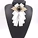 white bow tie brooch neck tie women man jabot collar brooch pins fashion wedding accessories necklace necktie Elegant Costume Jewelry for shirt (white net)