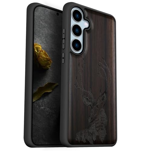 Coque Galaxy S24 FE antichoc en bois naturel de cerf pour vos sorties outdoor
