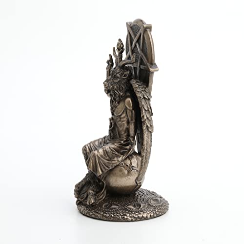 Estatua Baphomet Sentado en Globo 21.6 cm Bronce miniatura 4