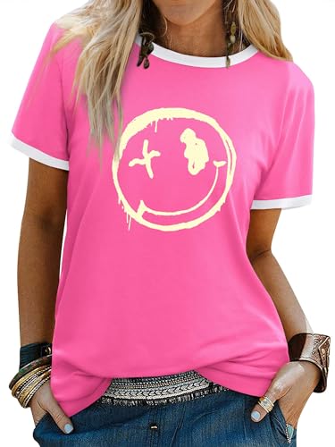 WIEIYM Tshirt Damen Rundhals Kurzarm T-Shirts Sommer T Shirts Brief...