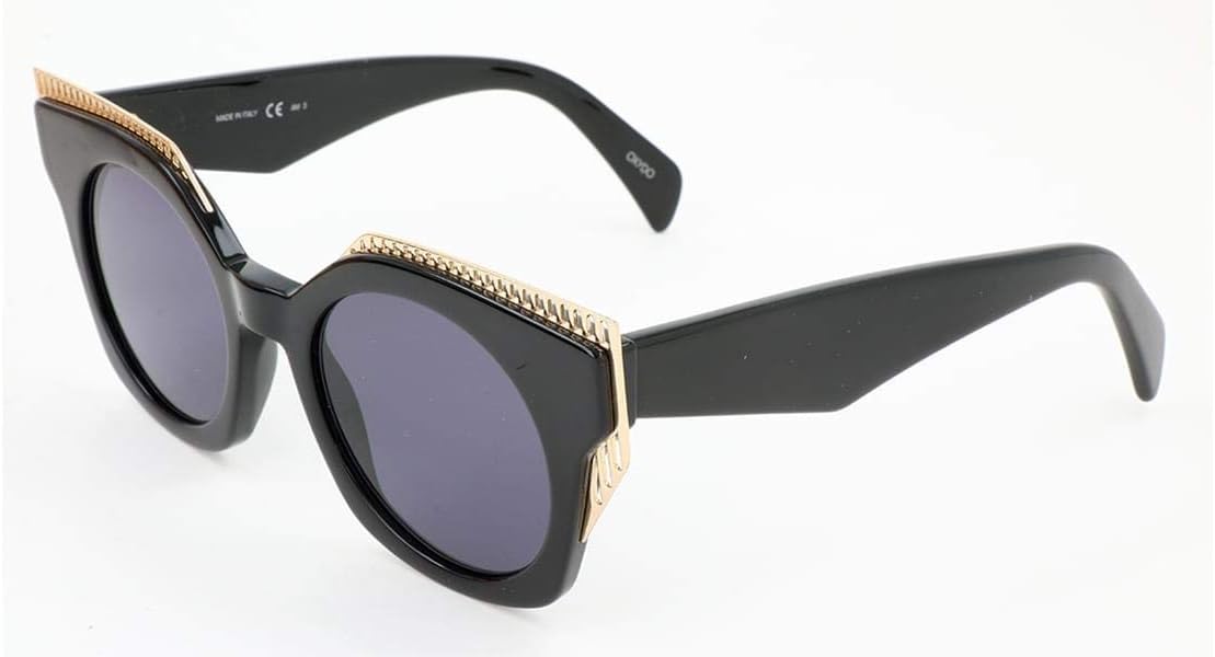 OXYDO O.No. 2.7 2M2 IR Black Gold Plastic Square Sunglasses Grey Polarized Lens