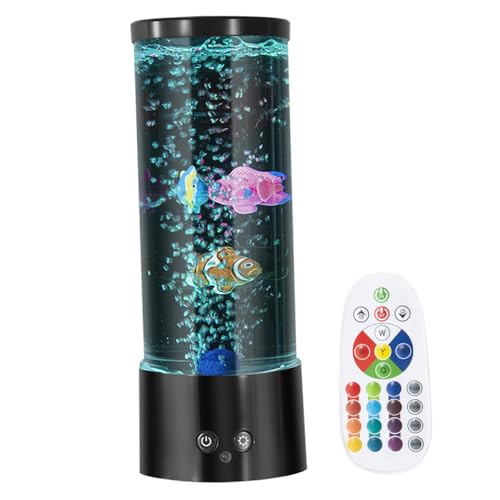 Lampe à bulles poisson LED multicolore télécommandée veilleuse bébé - 3