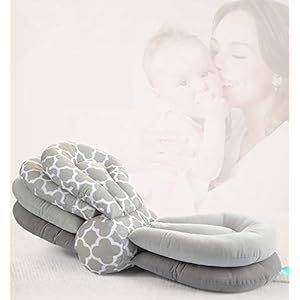 JCW Multi-Function Breastfeeding Pillow Maternity Nursing Pillow,Adjustable Height,Grey