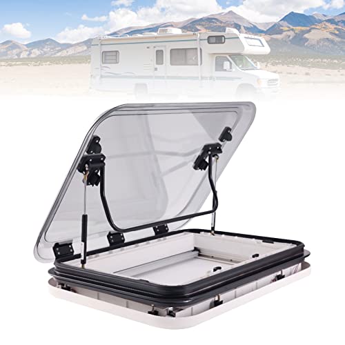 VZXATYOP RV Roof Vent Hatch with LED Light Large Skylight Roof Window for RVs Caravans Motorhomes & Campers Top-Mounted Ventilation Hatch(500 * 500mm)
