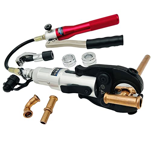 Hydraulic Copper Pipe Tube Fittings Crimping Tool with 1/2,3/4 and 1-inch Dies for ProPress Copper Pipe Fitting,Available for Tee Fittings and Small Space