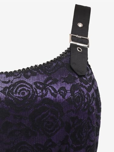 ROSE GAL Women Plus Size 1950s Vintage Floral Lace Jacquard Belt Fit and Flare Dress Cocktail Party Dress4