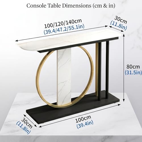 Mesa consola estrecha de mármol con diseño sofisticado para salones distinguidos 3