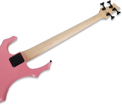 Fojill Full Size Cool Shape Electric Bass Guitar Four 4 String Right Handed with Gig Bag Strap Cable(FCB-50PK)