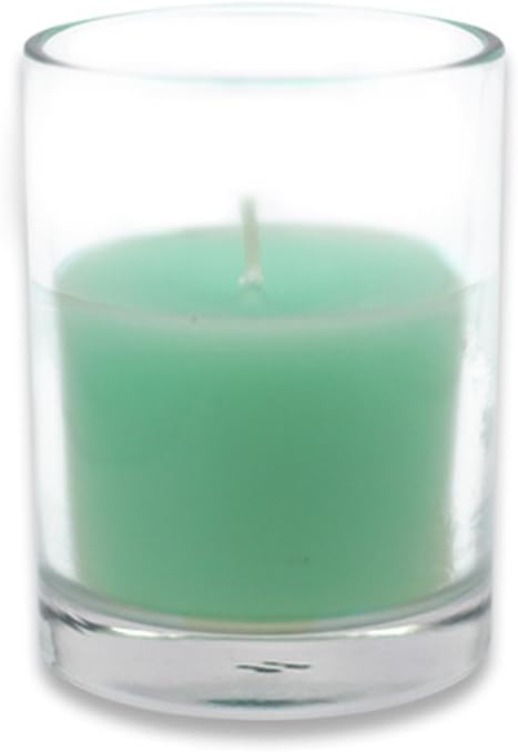 Zest Candle CVZ-023_8 96-Piece Round Glass Votive Candle, Aqua