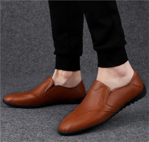Mens Loafers Round Toe Solid Color Loafer Shoes Resistant Anti-Slip Comfortable Outdoor Slip On 5