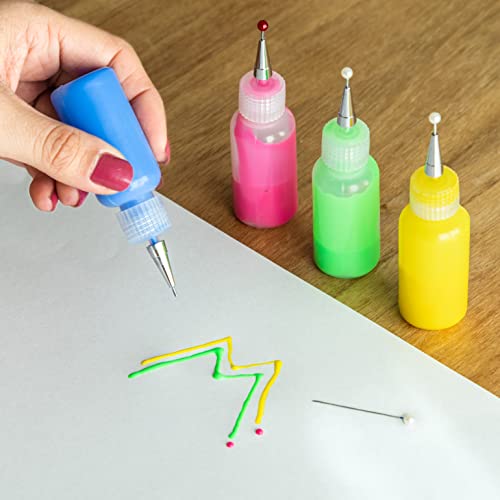 Mahitoi 4 Ultra-Fine Tip Applicator Bottles 20Ml Clear, For Storing & Applying Craft Supplies & Mediums Like Glitter, Glue, Paint, Stains, Inks - Creative Crafter #TOP4
