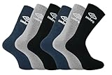 Umbro - Calcetines deportivos para hombre (paquete de 6 pares), Surtido, 6-8.5