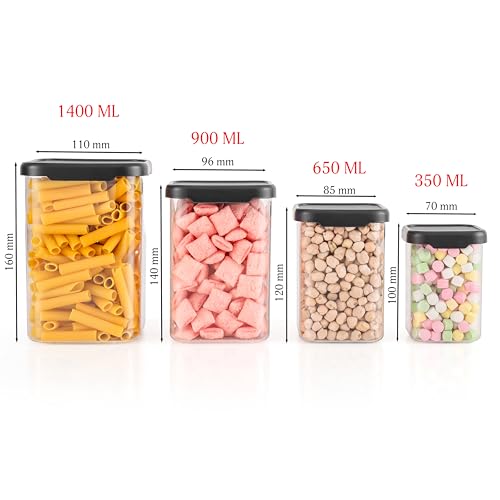 Image of Kitchen Storage Set Of 24 Airtight Containers Set For Kitchen Storage And Containers Box For Pantry Organization And Container For Kitchen Storage Containers Set of 24-(350ml+650ml+950ml+1400 ml)