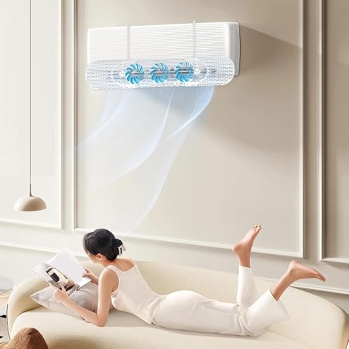 Déflecteur d'air pour climatisation réglable à 180° avec ventilateurs intégrés