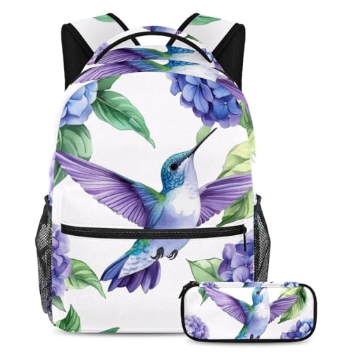 Ensemble sac à dos 2 pièces de grande capacité avec trousse scolaire pour voyage et ado