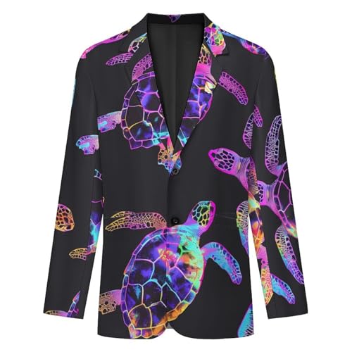 Sea Turtle Mens Blazer Two Button Sport Coat Lightweight Suit Jacket for Travel Business Wedding4