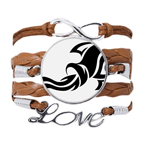 Bracelet Verseau en cuir noir tressé, bijou astro haut de gamme pour adulte