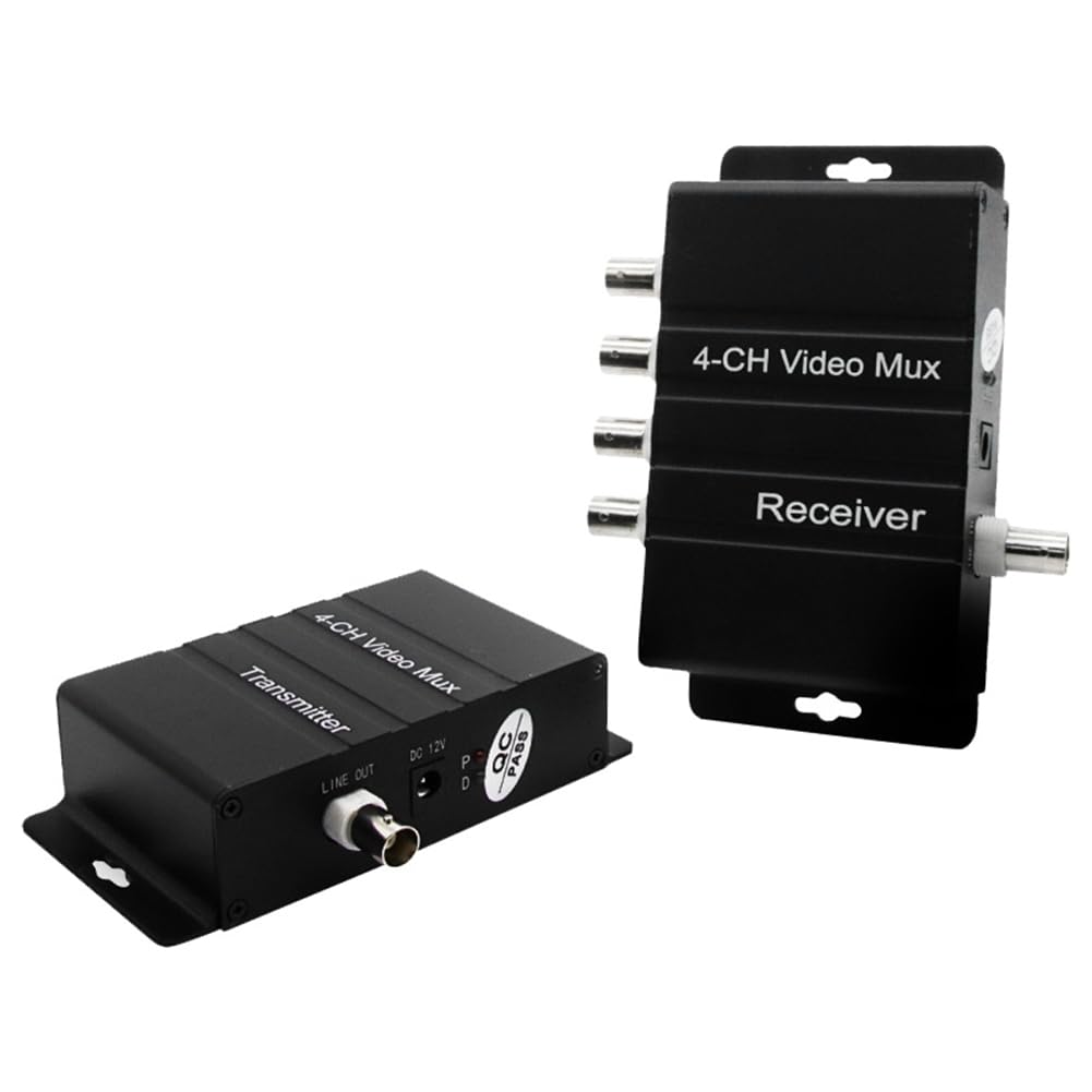 Divisor de VíDeo de 4 Canales, Multiplexor de VíDeo CCTV de 4 Canales, Divisor de VíDeo con Procesador CuáDruple de Color AnalóGico