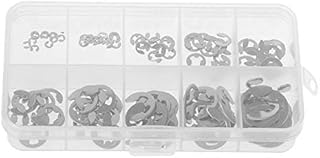 120Pcs 304 Stainless Steel E-Clip Retaining Circlip Assortment Kit M1.5-M10 E Clip Washer Circlip Retaining Ring-Silver