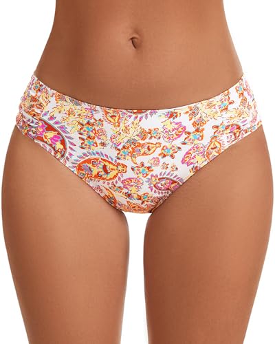 Image of Women's Bathing Suit Bottoms Full Coverage Ruched Bikini Tankini Bottom Swimsuit Brief