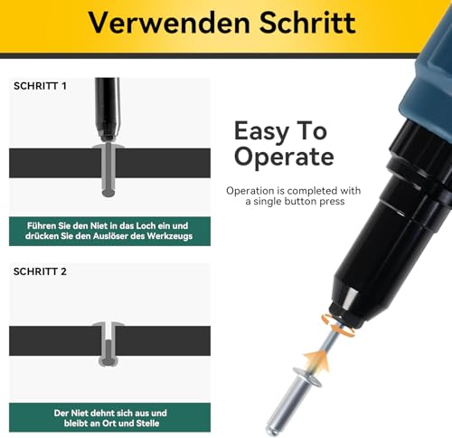 Dayalo 100 Stück Aluminium Blindnieten 4,8 x 10 mm, Popnieten Kuppelkopf Aluminium, Pop-Nieten mit Offenem Ende für Metall, Aufbewahrungsbox, Möbel, Marine